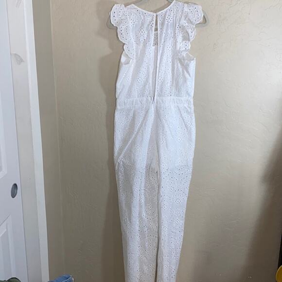 Leith open back ruffle eyelit jumpsuit - Picture 6 of 12